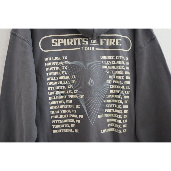 Smashing Pumpkins Men's Sz L Charcoal Gray Spirits On Fire Tour Hoodie Pullover - Picture 6 of 6